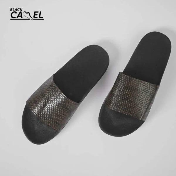 Black Camel Cobra Texture Slide (cimahi – Brown/white 39-44)