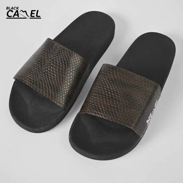 Black Camel Cobra Texture Slide (cimahi – Brown/white 39-44)