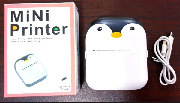 The Adorable Penguin Design Rechargeable Portable Mini Printer (random Color)